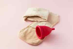 Gratis foto menstruatiecup bovenaanzicht