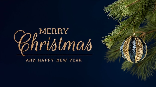 Merry christmas banner met sprankelende globe