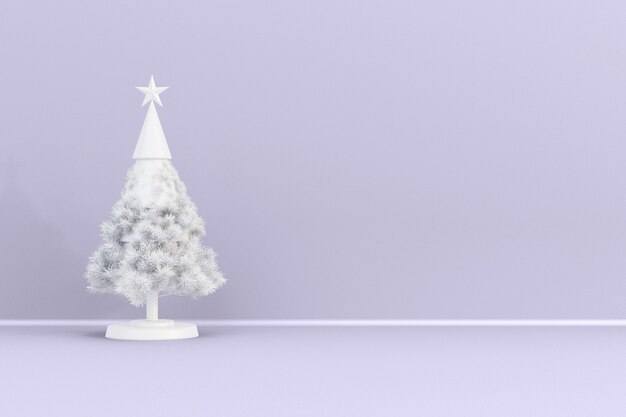 Merry Christmas-compositie met pijnboomtakken Vooraanzicht. Nieuwjaar frame mockup met kopie ruimte 3D-rendering