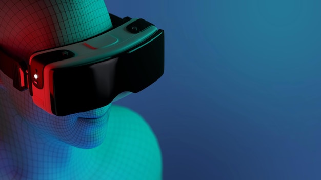 Metaverse future digital met vr virtual reality-technologie, 3d-rendering