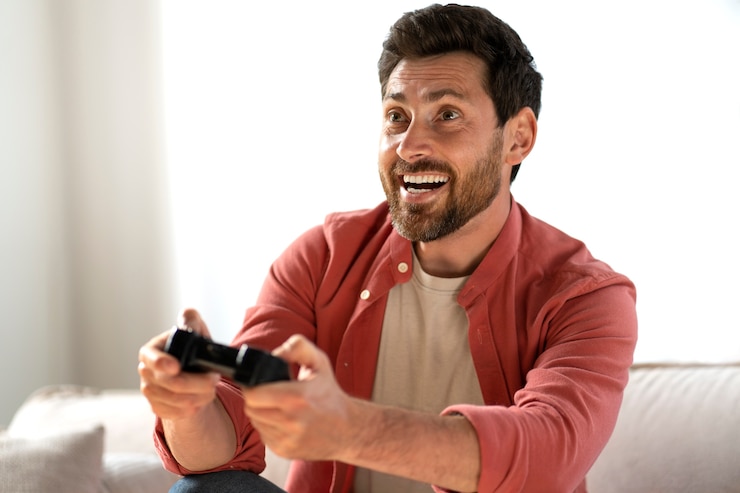 Gratis Foto middelgrote man die videogames speelt