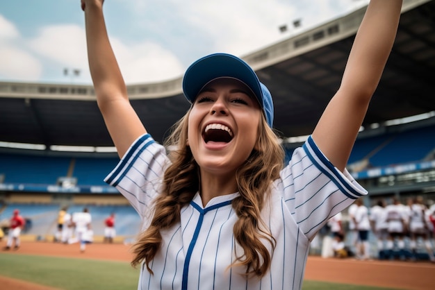 Gratis foto middellange shot vrouw die honkbal speelt