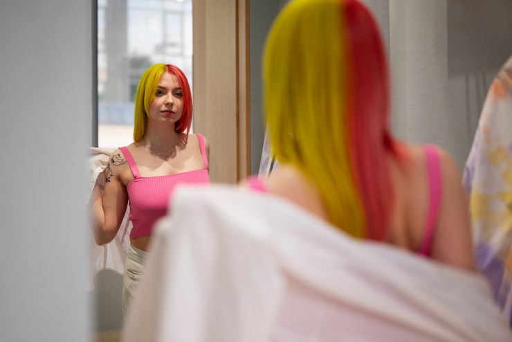 Gratis Foto middellange shot vrouw die winkelt in het winkelcentrum