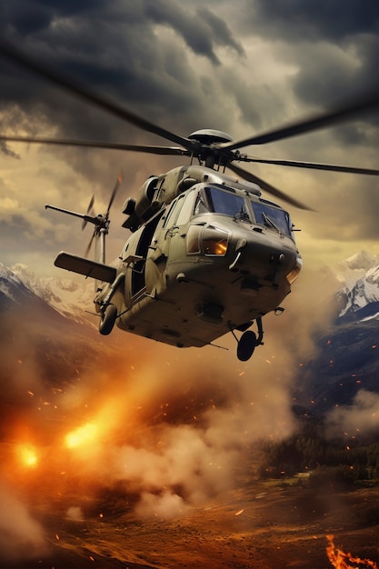 Militaire gevechten met helikopters