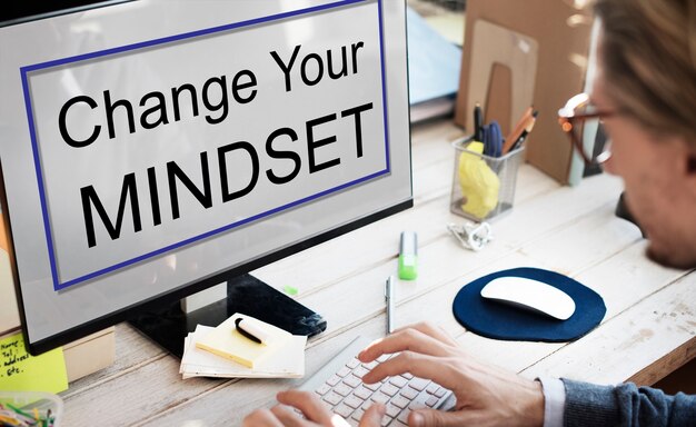 Mindset Tegenover Positiviteit Negativiteit Denken Concept