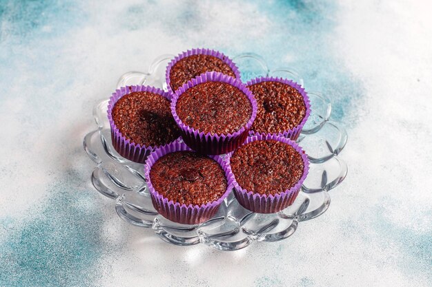 Mini chocolade sufle cupcakes