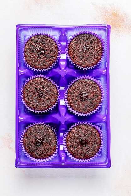 Mini chocolade sufle cupcakes