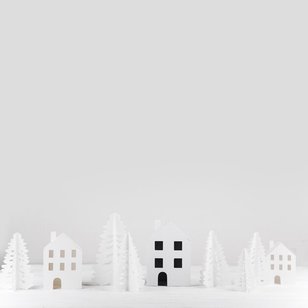 Miniatuur winter speelgoed stad