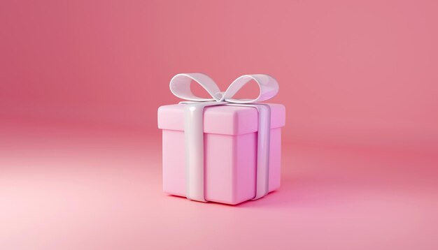 Minimale scène met een cadeau in pastelkleuren