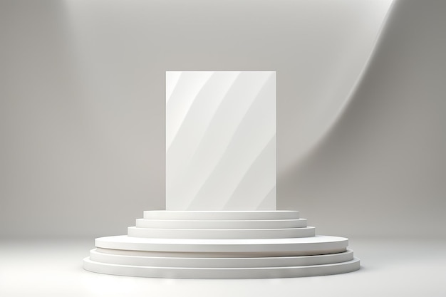 Gratis foto minimalistisch wit podium voor productpresentatie op abstracte achtergrond