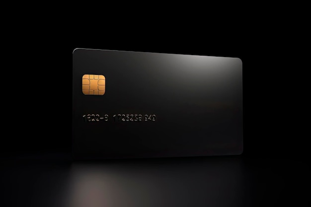 mockup luxe zwarte creditcard op zwarte achtergrond