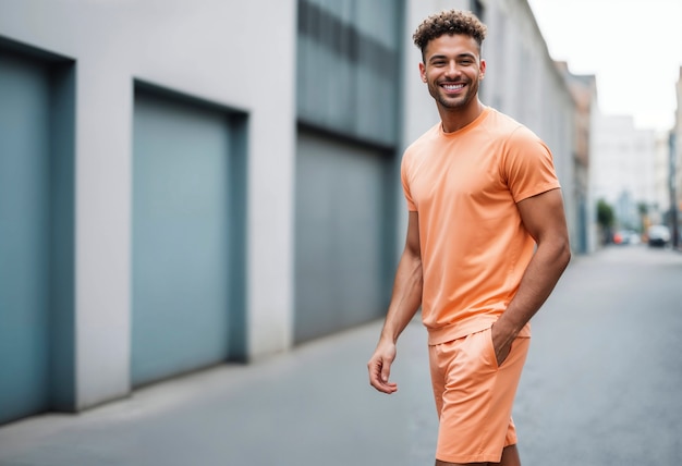 Model met een mooie schaduwkleding.