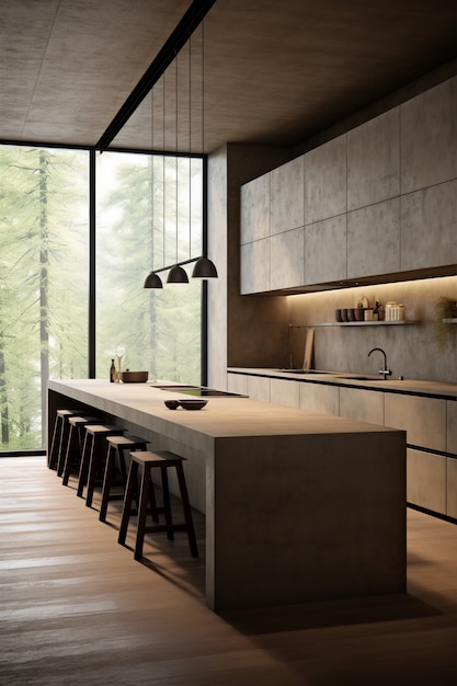 Gratis foto modern keuken interieur