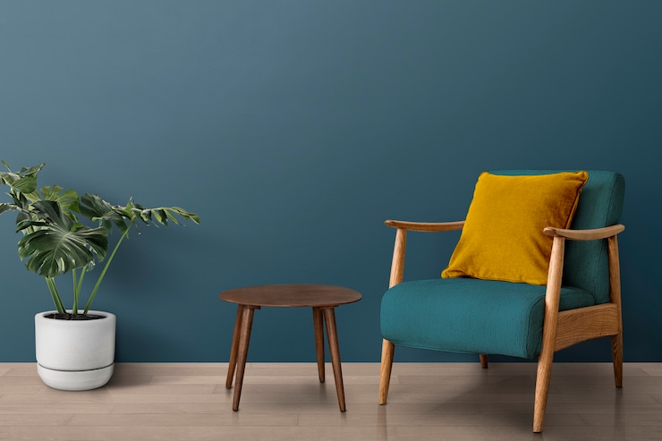 Gratis Foto modern woonkamerinterieur uit het midden van de eeuw met monsteraboom