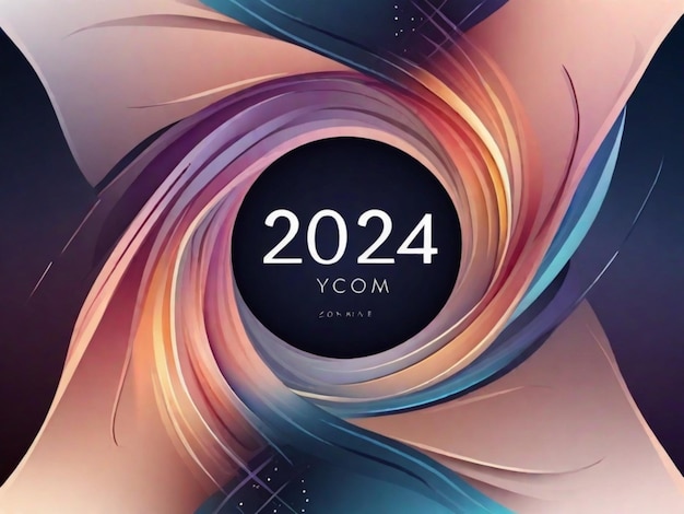 Gratis foto moderne achtergrond voor nieuwjaar 2024 gratis groeten