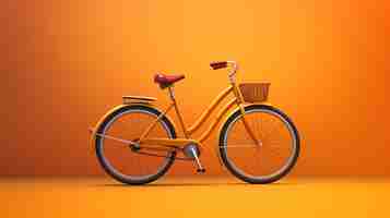 Gratis foto moderne fiets tegen oranje achtergrond