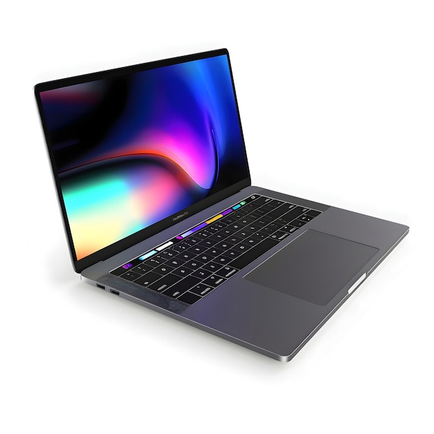 Moderne laptop op een witte achtergrond 3D-rendering Computer gegenereerde afbeelding