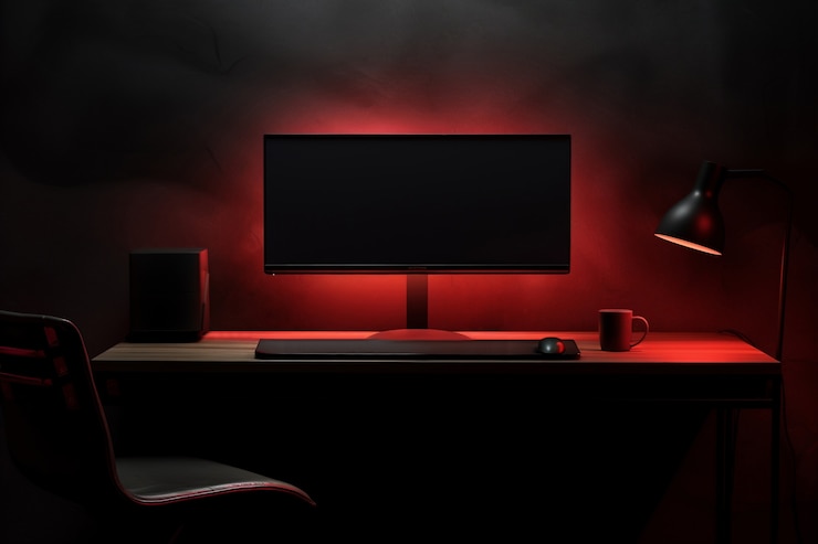 Gratis Foto moderne monitor op elegante tafel