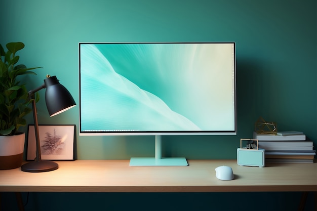 Moderne monitor op elegante tafel