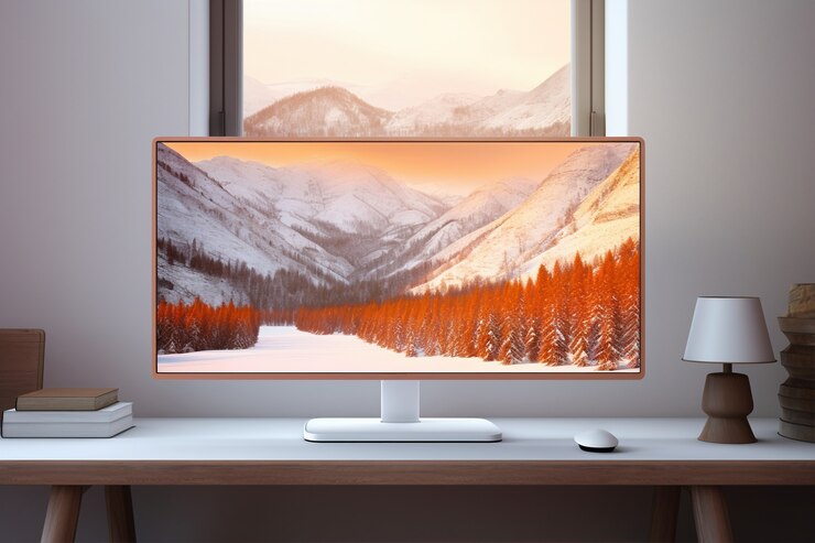 Gratis Foto moderne monitor op elegante tafel