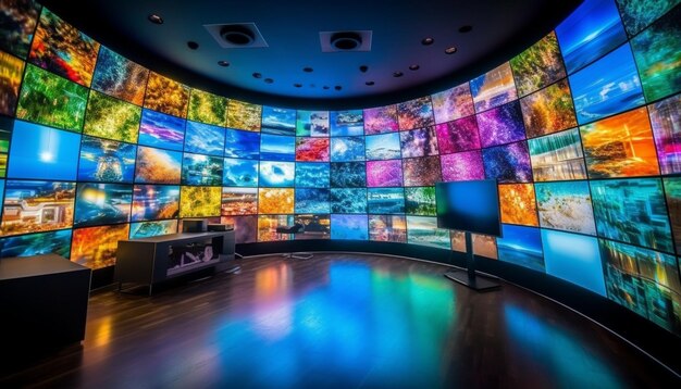 Moderne televisie-uitzending film op breedbeeld generatieve AI