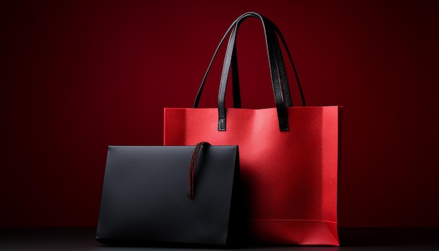 Gratis foto modewinkel tas elegantie ontwerp moderne zwarte kleur luxe gegenereerd door kunstmatige intelligentie