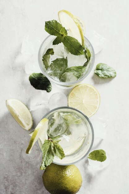 Mojito glas met ingrediënten