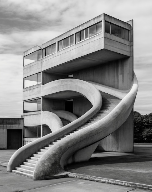 Monochromatisch stedelijk minimaal landschap