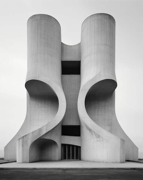 Monochromatisch stedelijk minimaal landschap