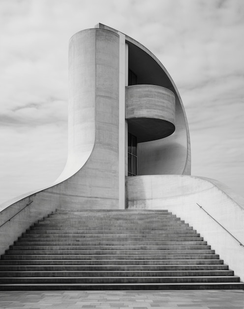 Monochromatisch stedelijk minimaal landschap