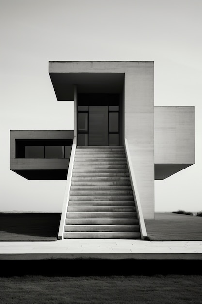 Monochromatisch stedelijk minimaal landschap