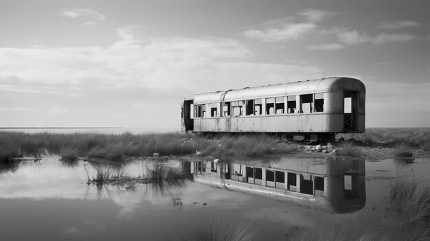 Monochromatisch stedelijk minimaal landschap