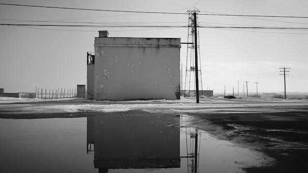 Monochromatisch stedelijk minimaal landschap