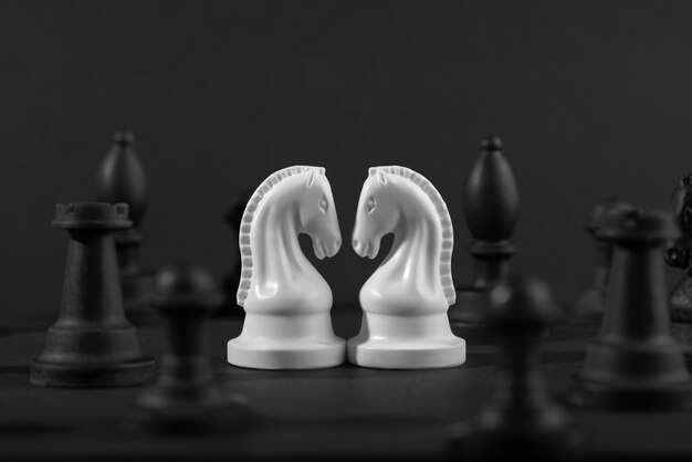 Monochrome stukken voor schaakbordspel