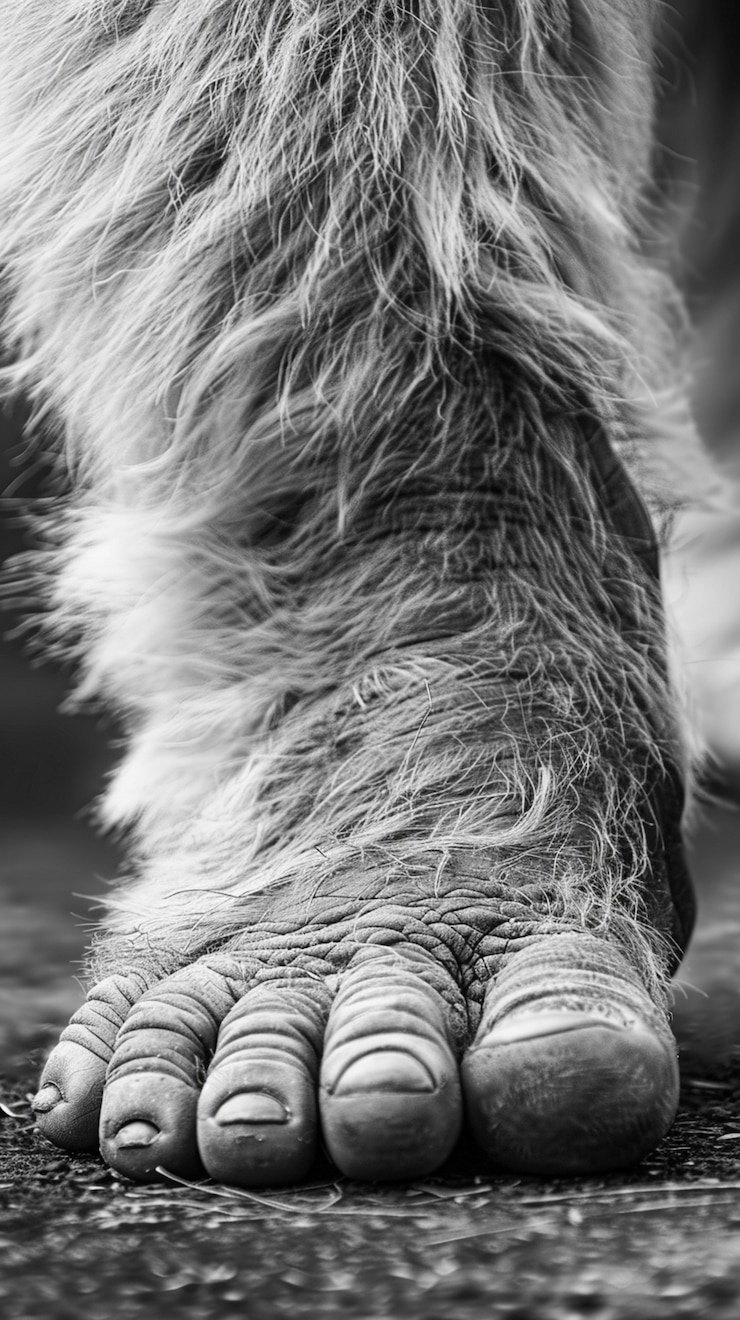 Gratis Foto monochrome weergave van een harig beest of sasquatch