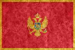 Gratis foto montenegro metalen vlag, getextureerde vlag, grunge vlag