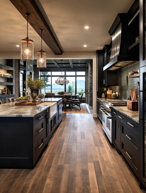 Mooi interieur van de keuken.
