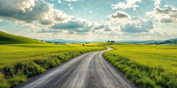 Gratis Foto mooi landschap met blauwe lucht.