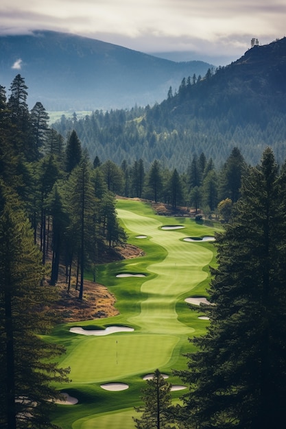 Mooi landschap van de golfbaan.