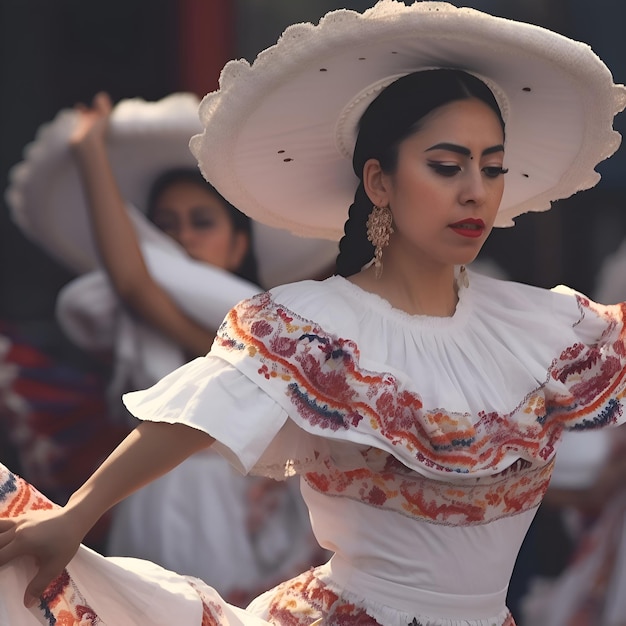 Gratis foto mooi meisje in een traditioneel kostuum dansend flamenco.