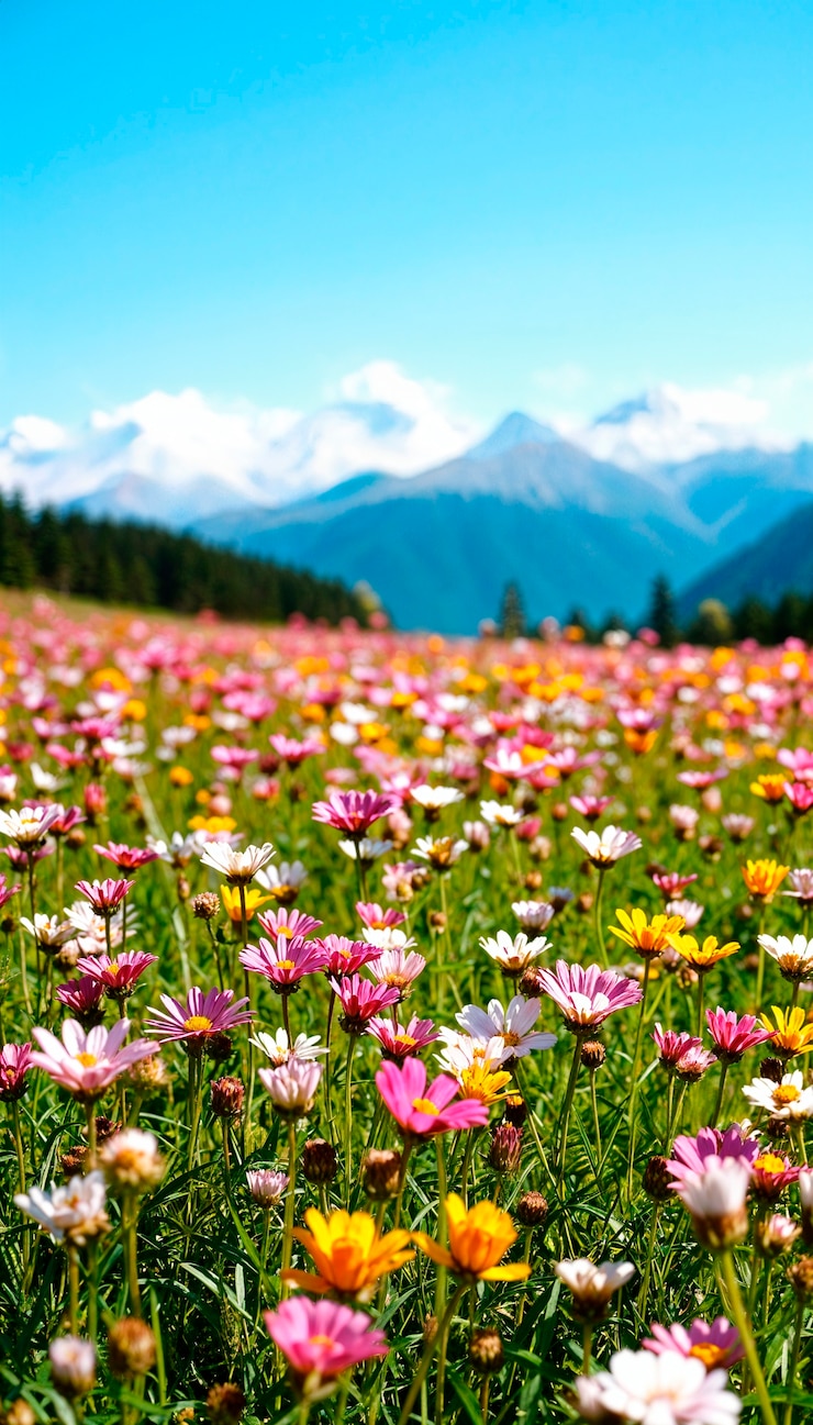 Gratis Foto mooi voorjaarslandschap met bloeiende bloemen