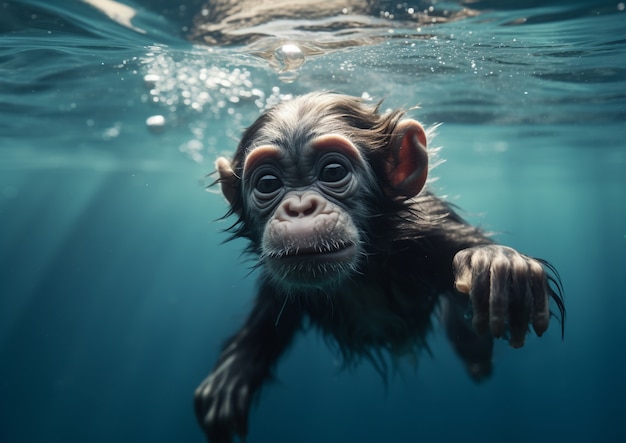 Mooie aap zwemmen