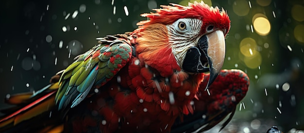 Gratis foto mooie ara papegaaivogel in regenwoud wildlife scène
