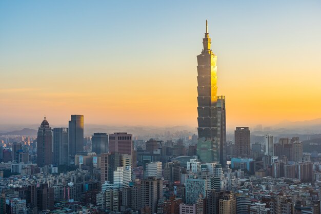 Mooie architectuur die de stad van Taipeh bouwt