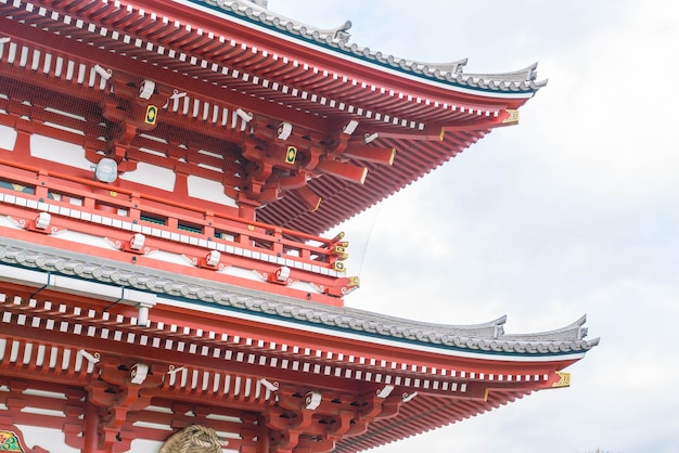 Mooie architectuur in Sensoji Tempel in Asakusa gebied in Japan