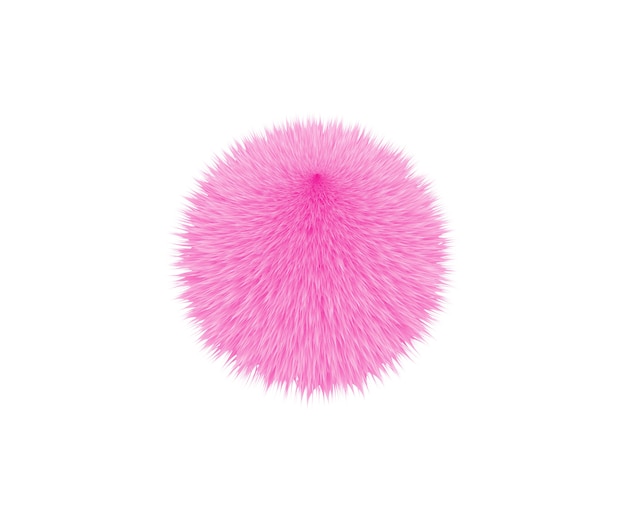 Mooie baby roze pluizige bal geïsoleerd op een witte achtergrond