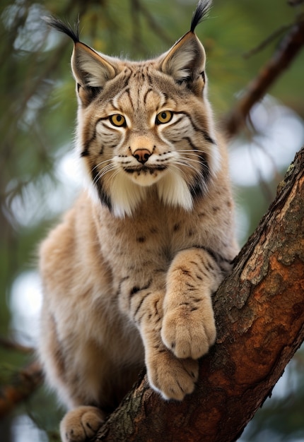 Gratis foto mooie bobcat in de natuur