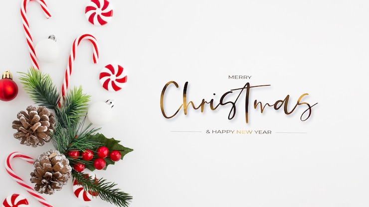 Gratis Foto mooie compositie met kerstversieringen op een witte achtergrond