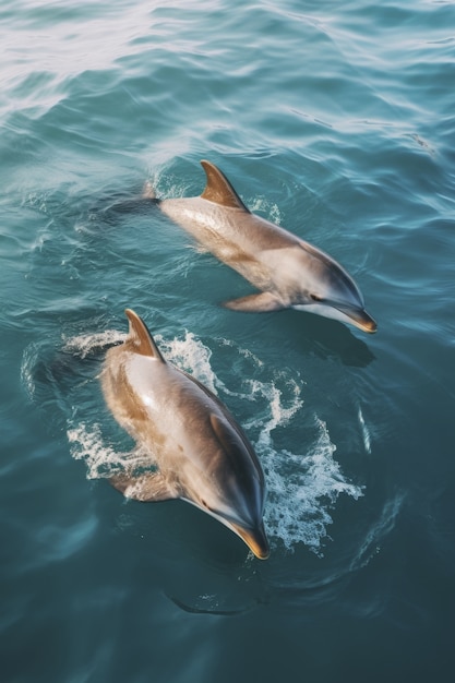 Gratis foto mooie dolfijnen die samen zwemmen