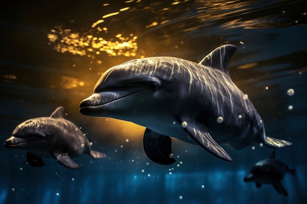 Gratis foto mooie dolfijnen zwemmen